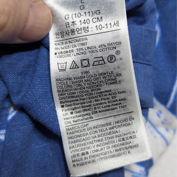 GAP Kids Blue Floral Babydoll Dress | Size L (10–11) - Picture 6 of 7